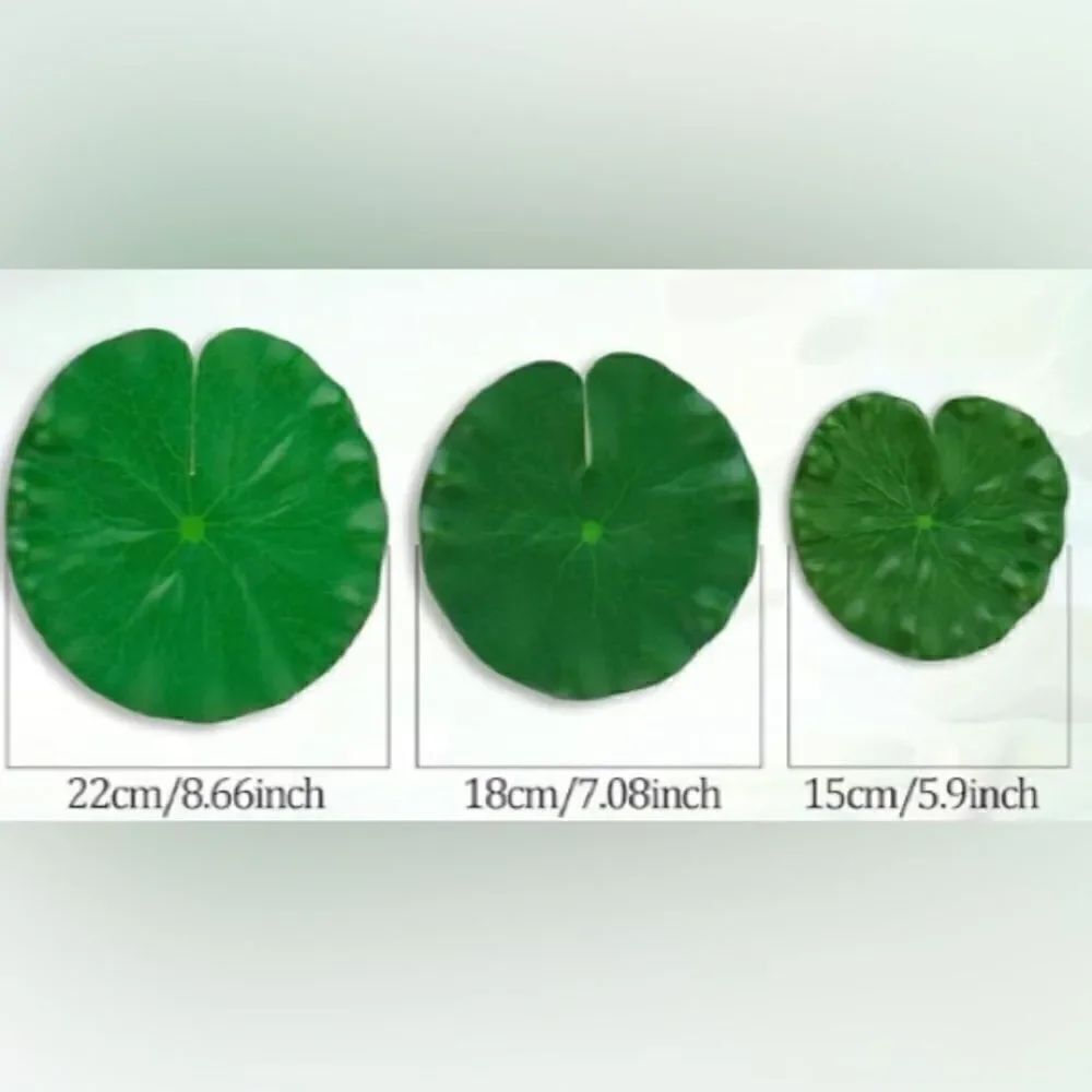 12 Realistic Lily Pads Leaves for Ponds, Artificial Floating Foam Leaves Realist - Picture 3 of 7